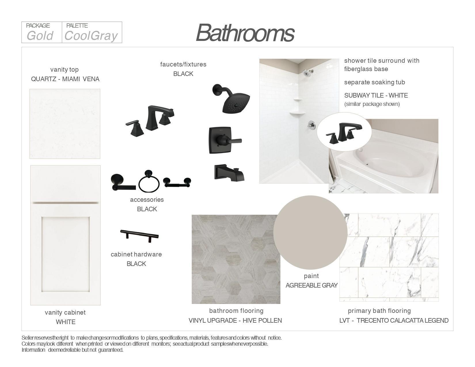 Interior Finishes selected for this home. Exhibit may not depict exact color match.