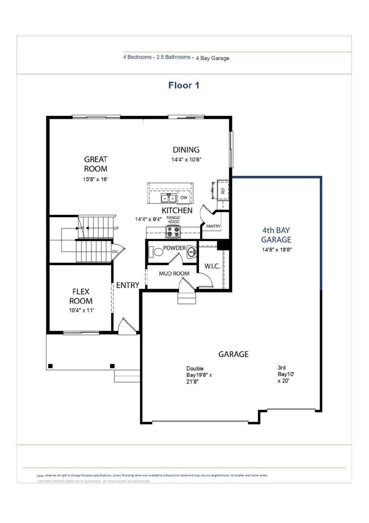 3171 Jandura Ave NE- Main Level Floor Plan. All measurements are approximate.