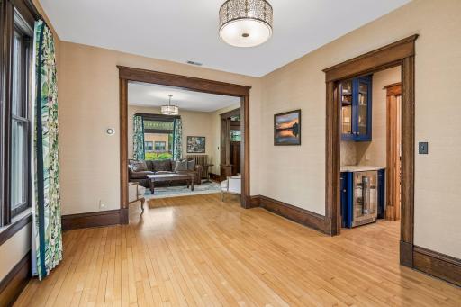Large formal dinning room. Has also been used as a main floor family room .