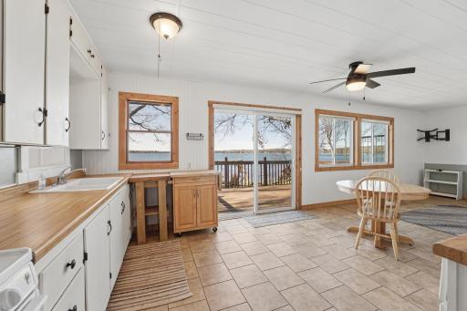 Kitchen/Dining with patio door to the deck!