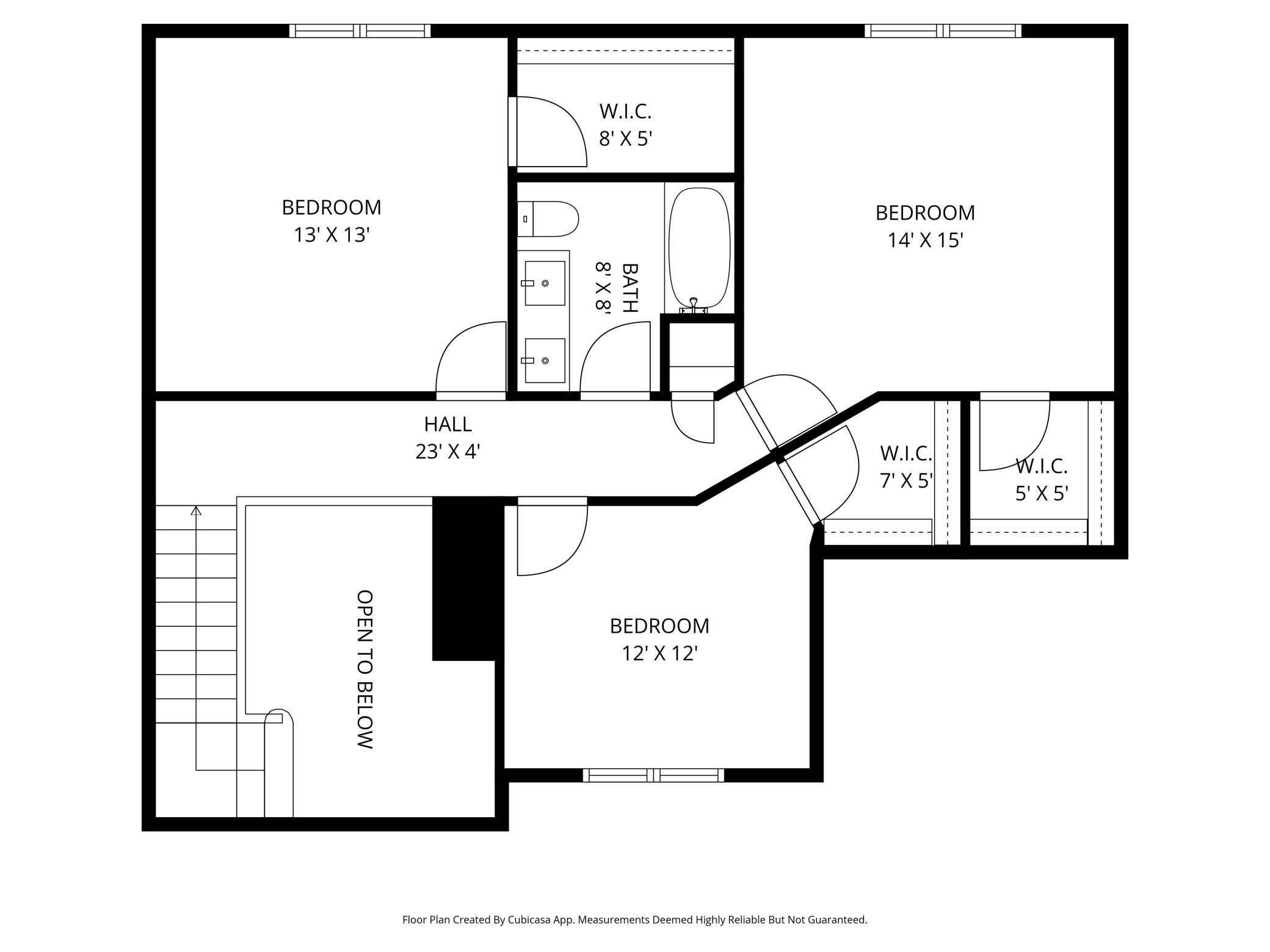 Upper level floor plan.