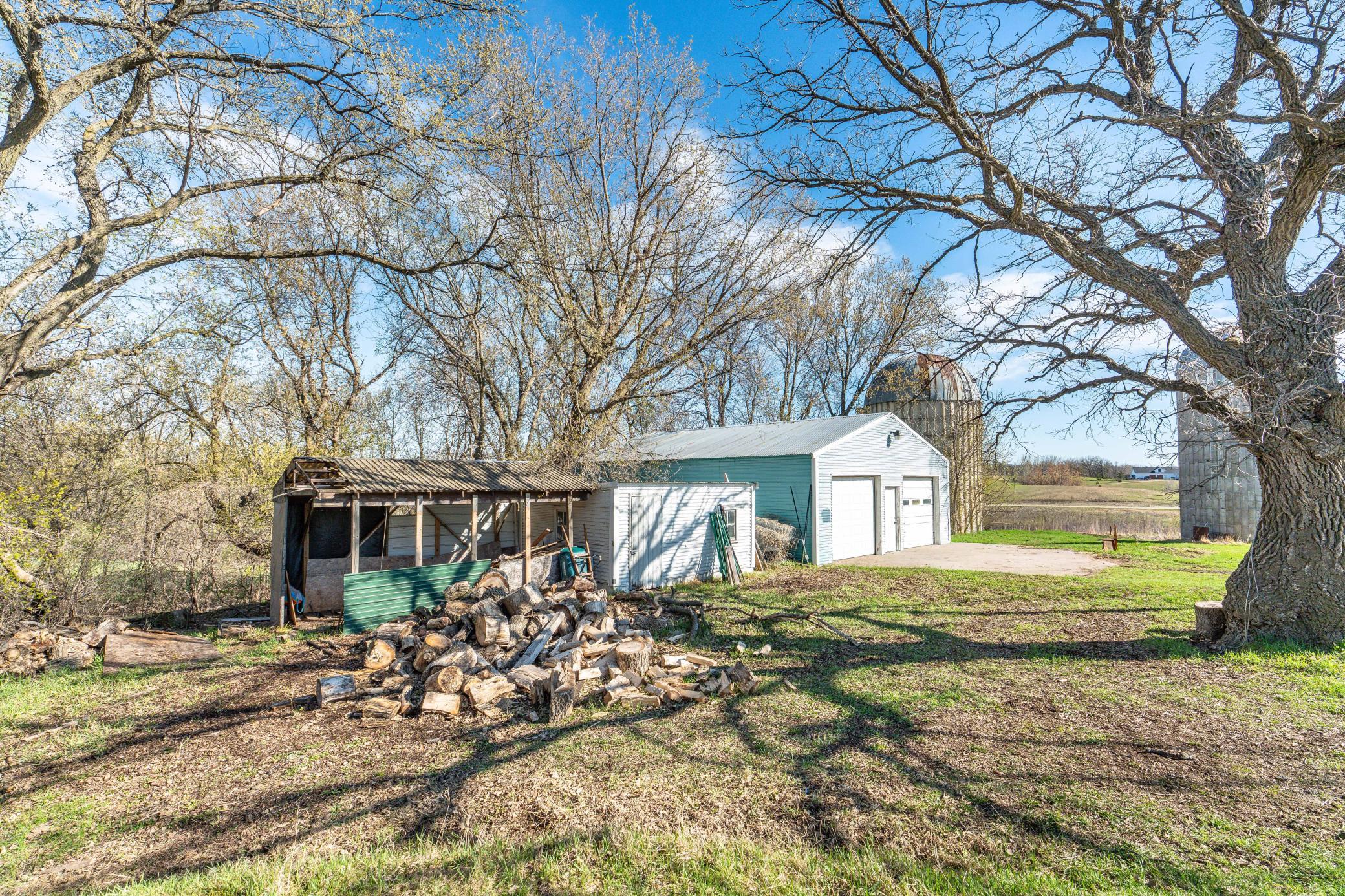Wood shed and garage