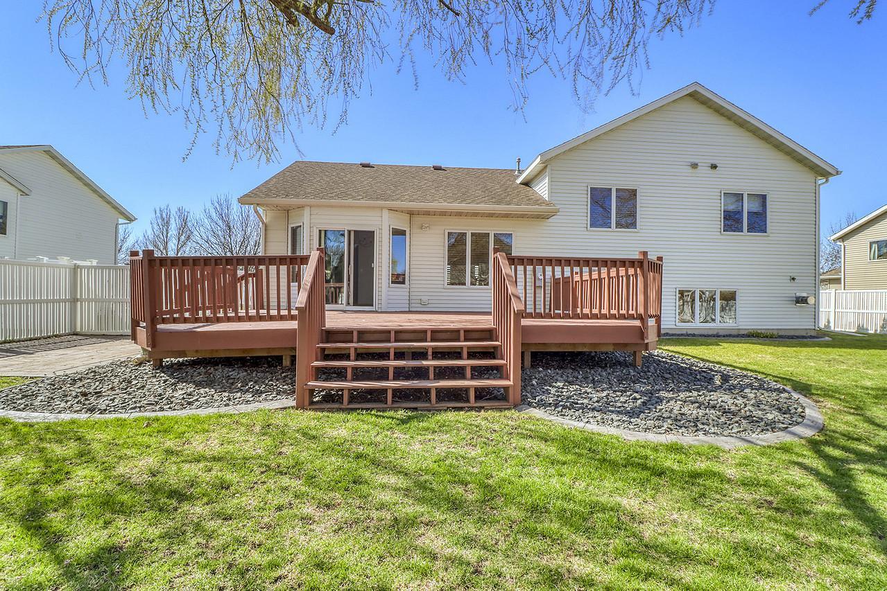 Backyard with large deck
