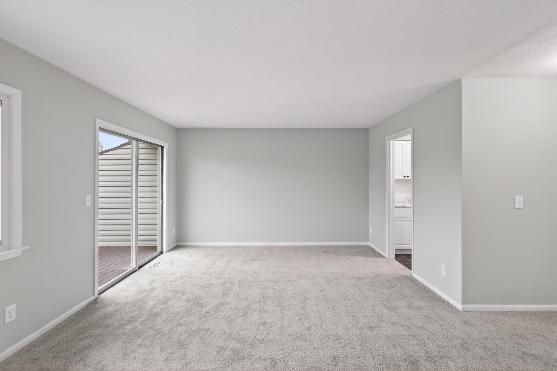 Sliding door access to deck