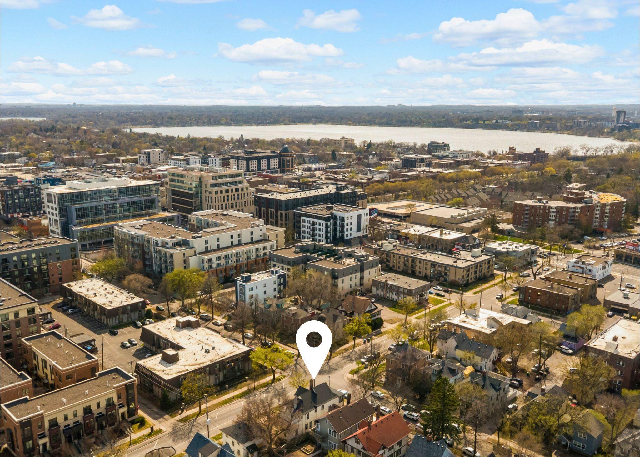 Aerial view facing uptown