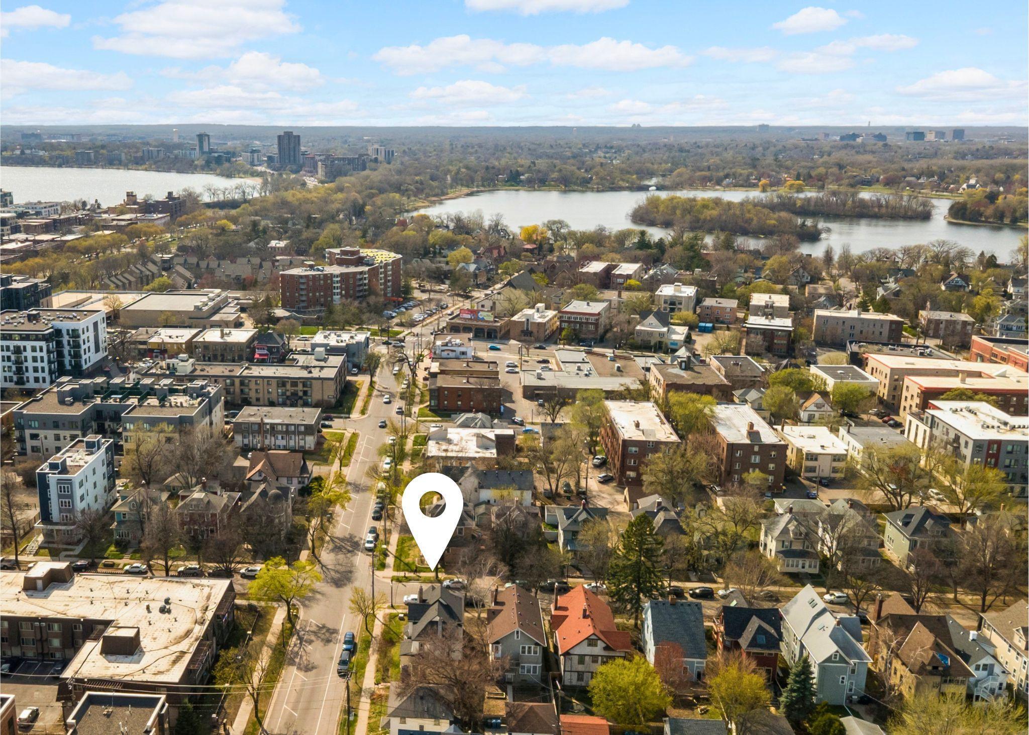 Aerial view facing West, views of the lakes