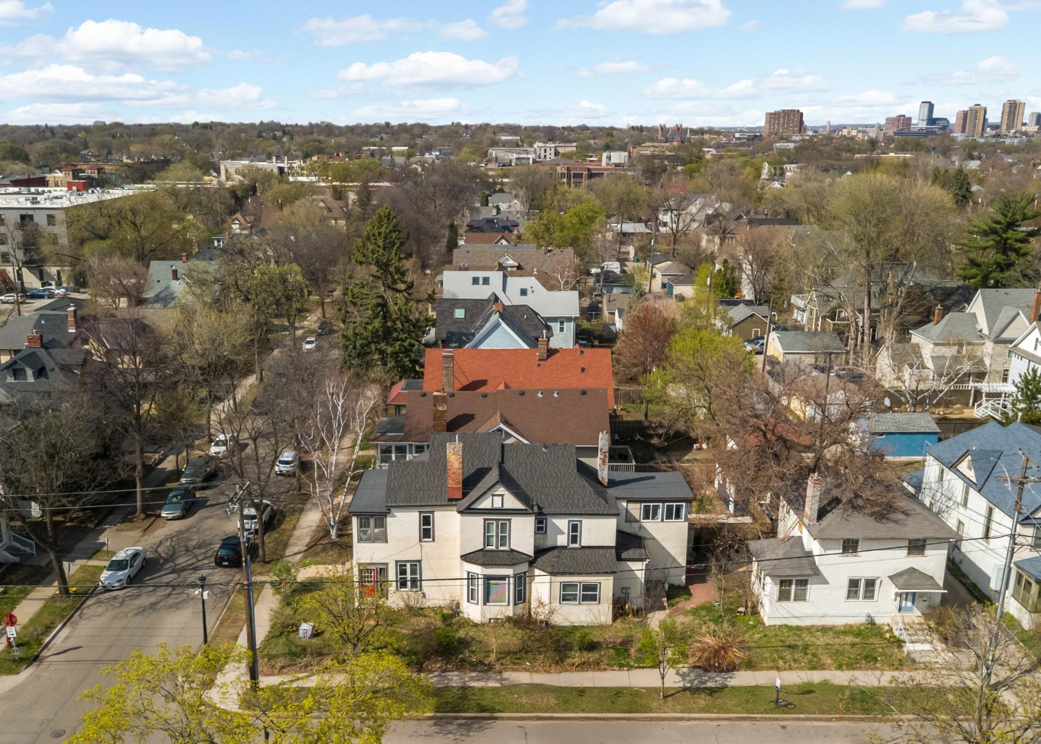 Aerial view from 28th street looking north