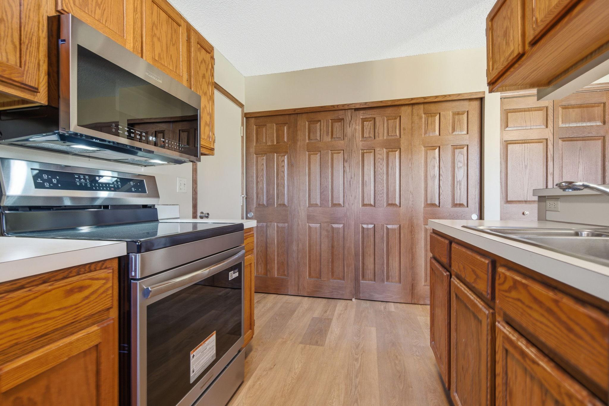 View from kitchen toward laundry & mechanicals
