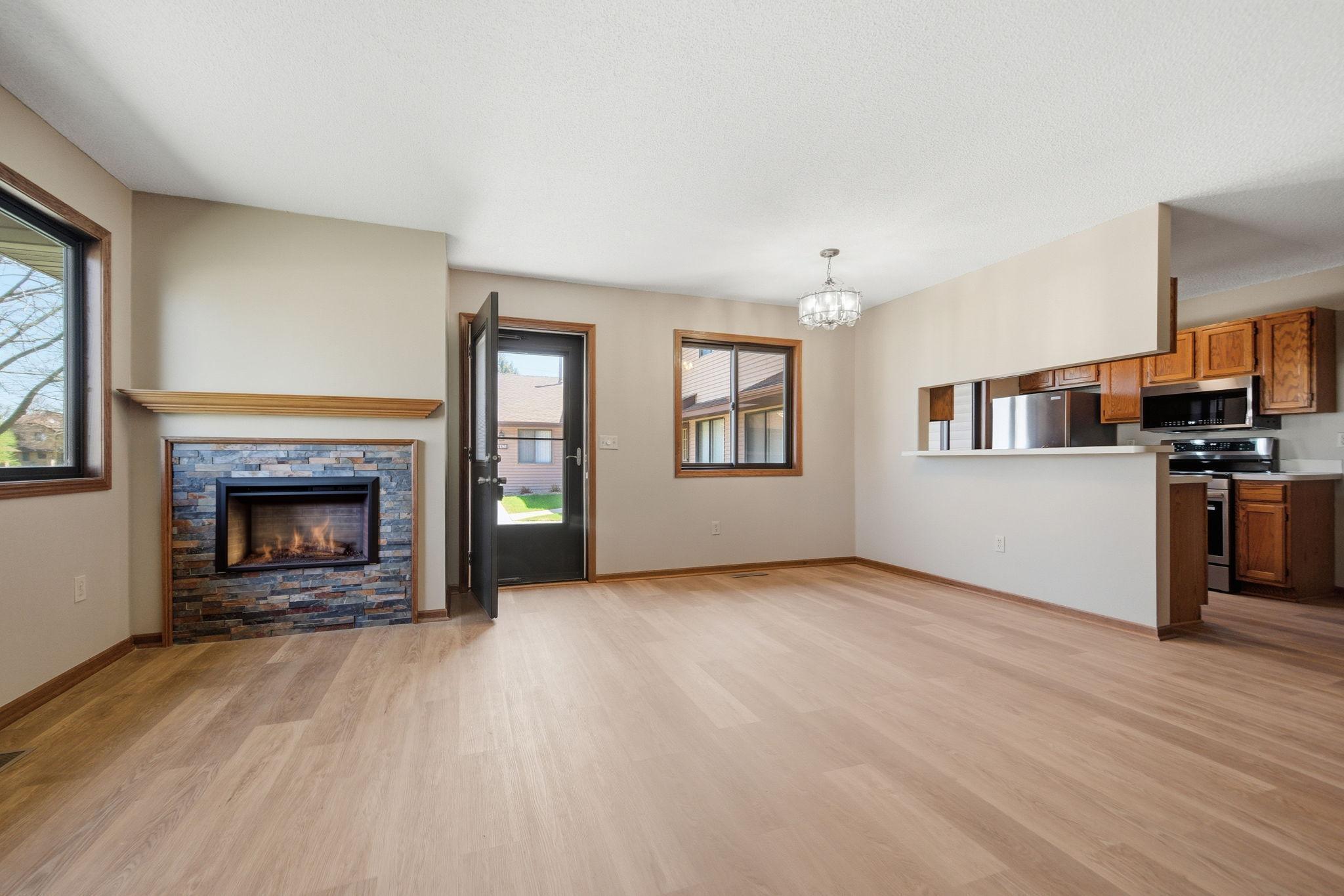 Electric fireplace and open concept