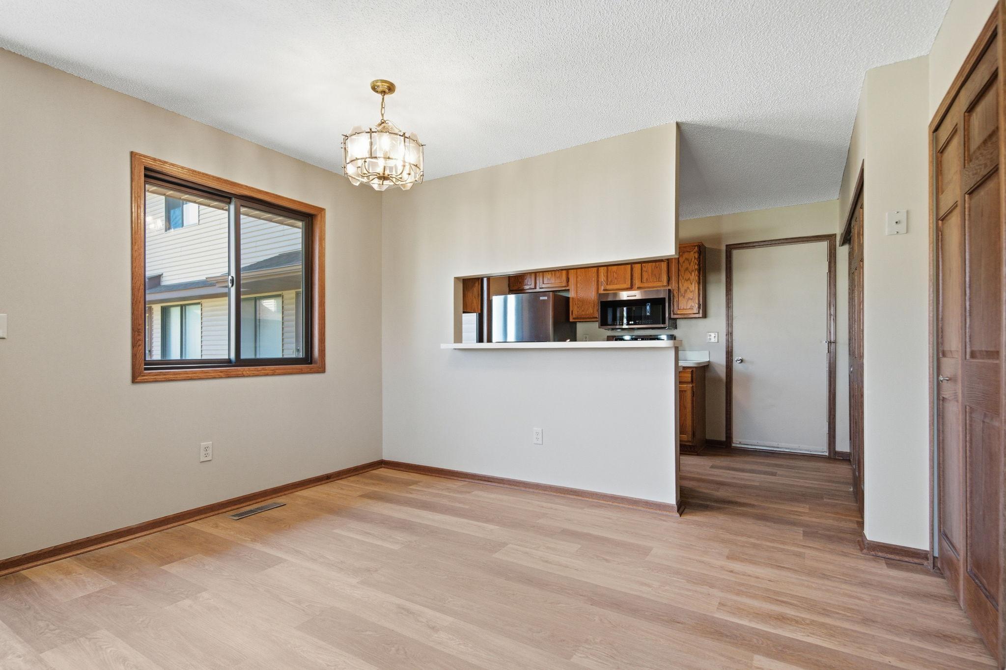 Kitchen and dining area new LVP flooring