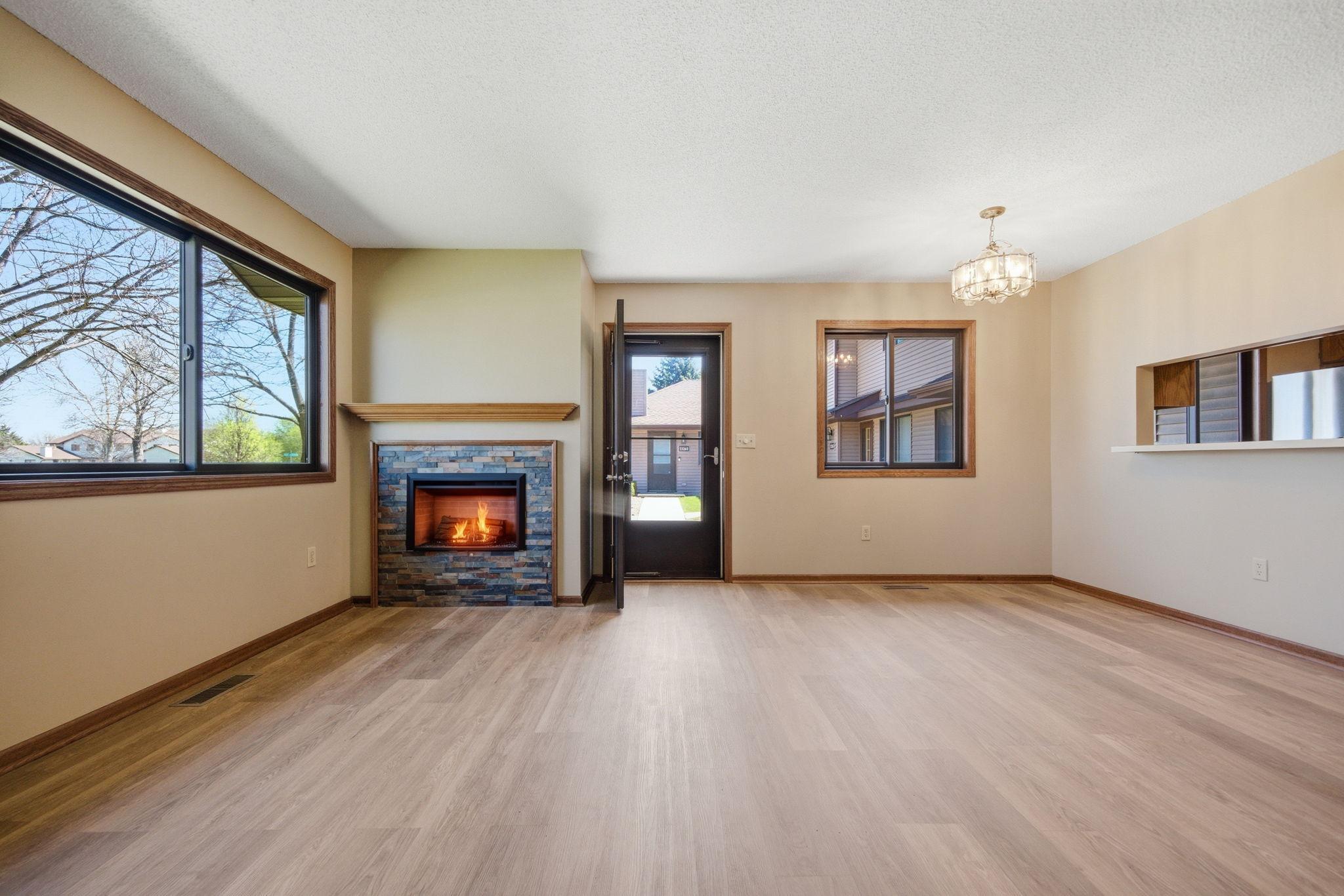 Windows on three sides of unit