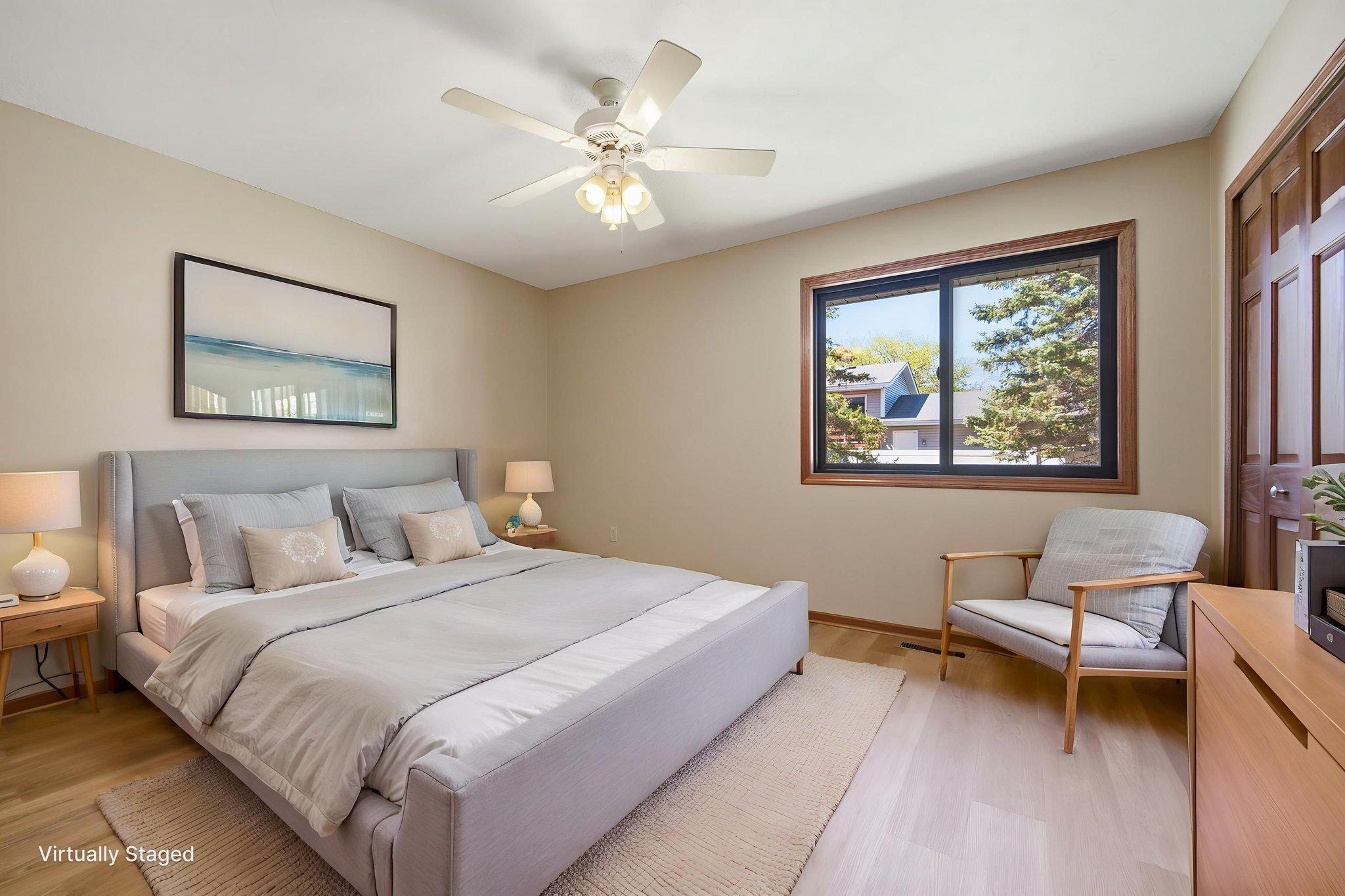 Virtually staged bedroom #1