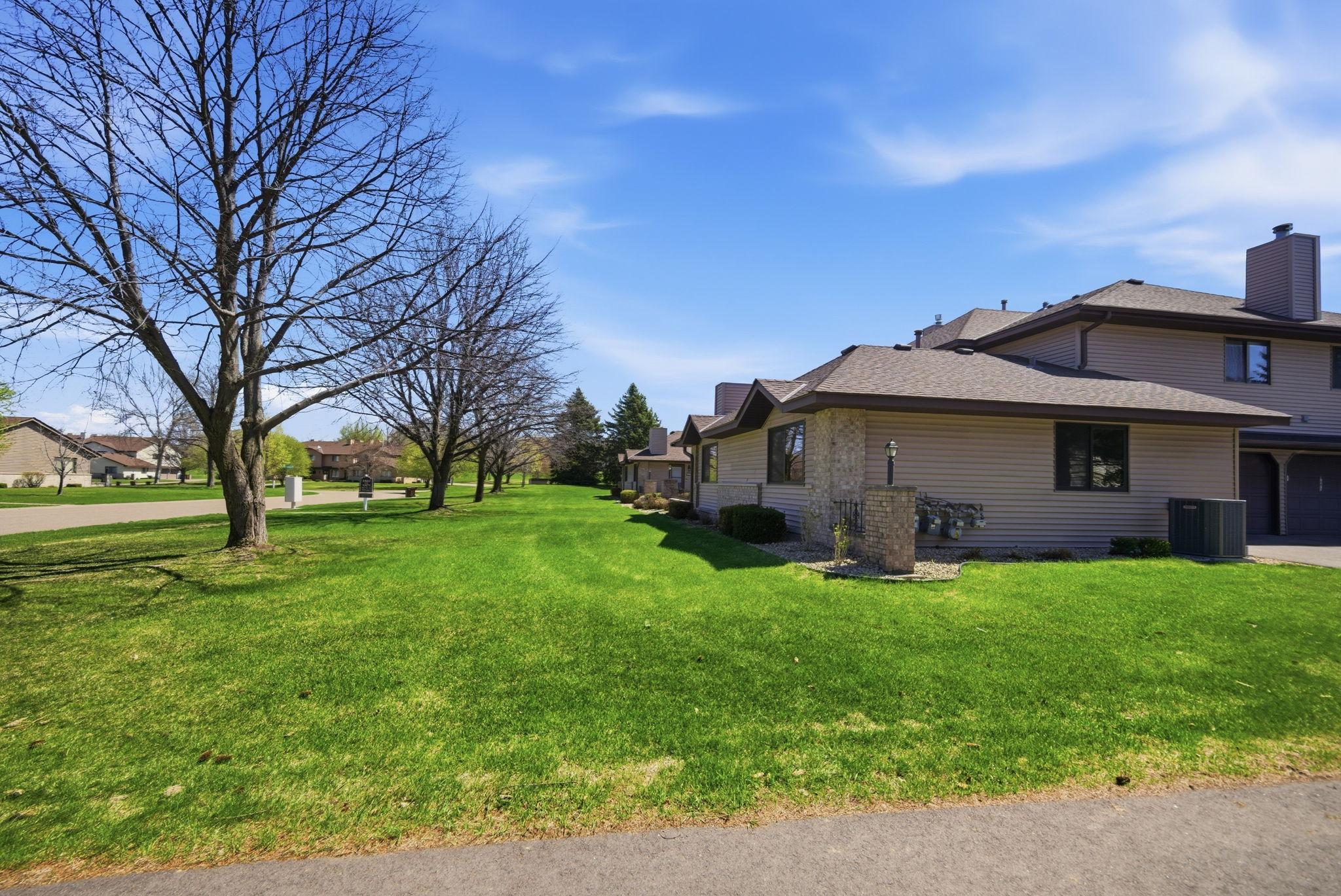 Lots of green space with mature trees