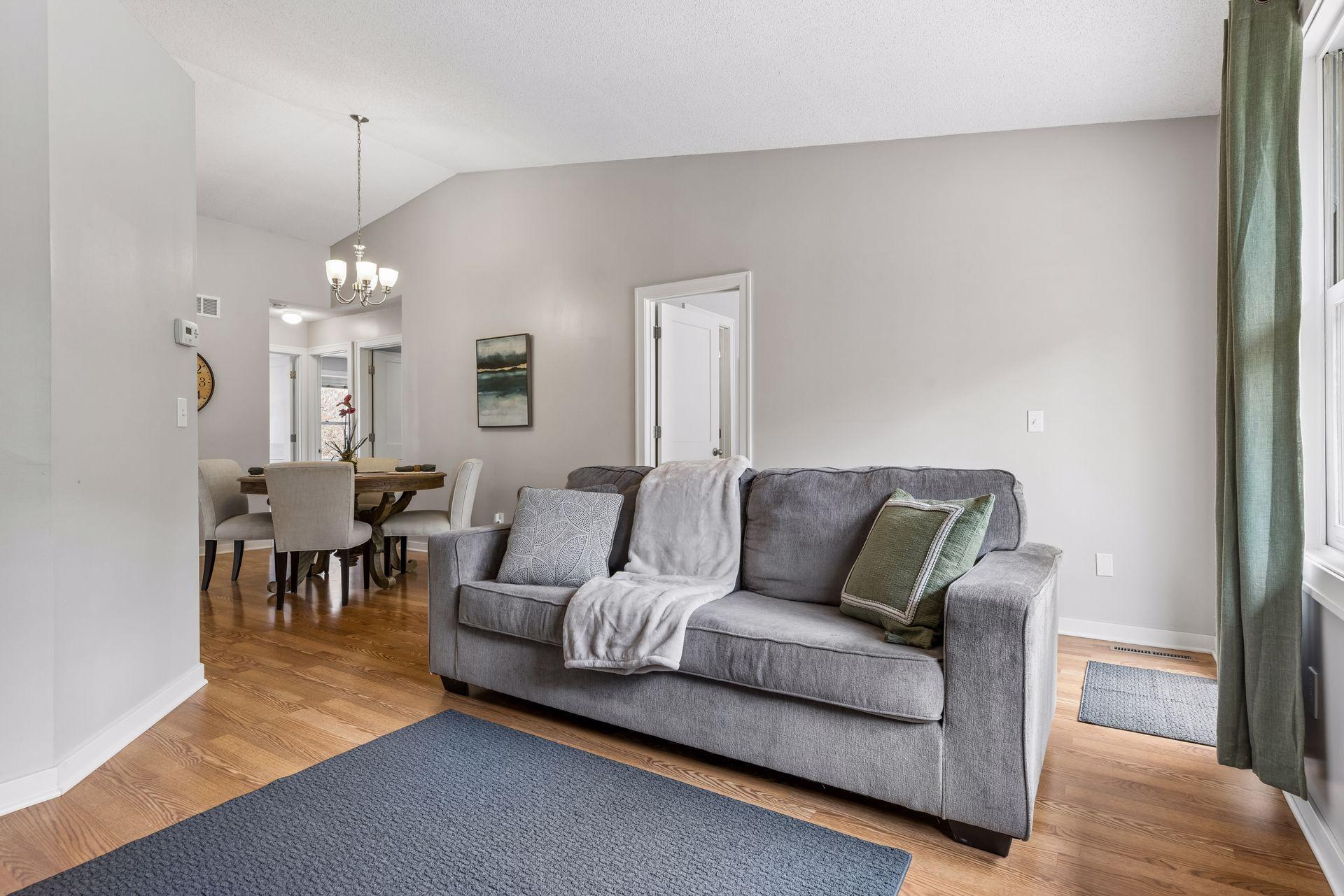 Open living spaces with vaulted ceilings, perfect for entertaining