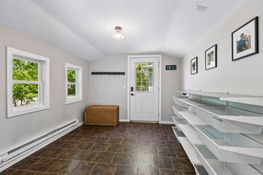 Enter in from Side Patio to a large Mud Room