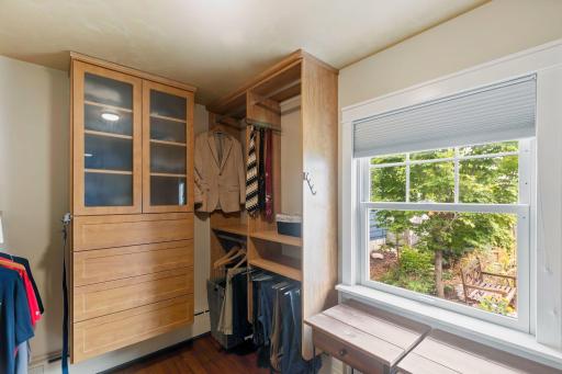 Ample closet space, and the east window lets the morning light shine in
