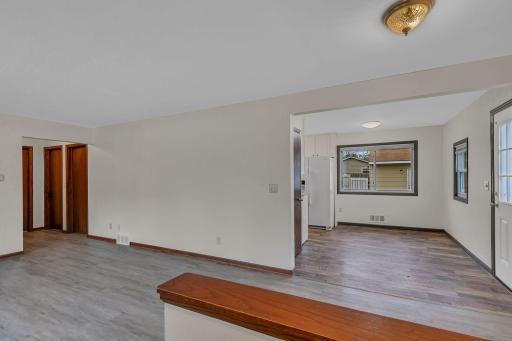 Living room looking into kitchen