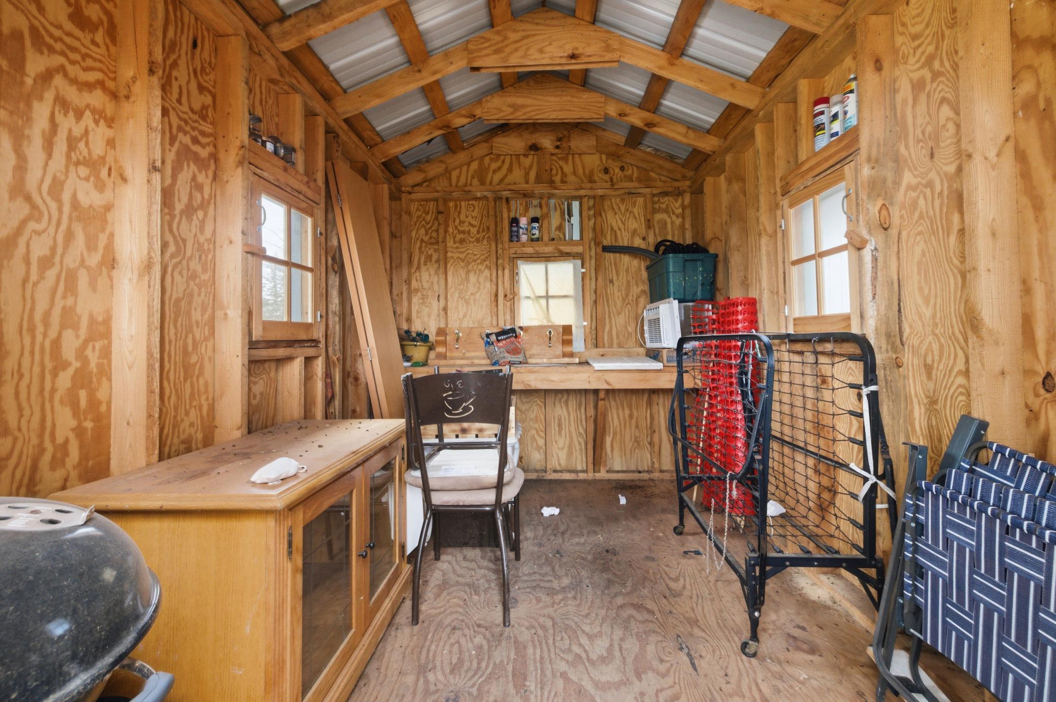 Inside the shed