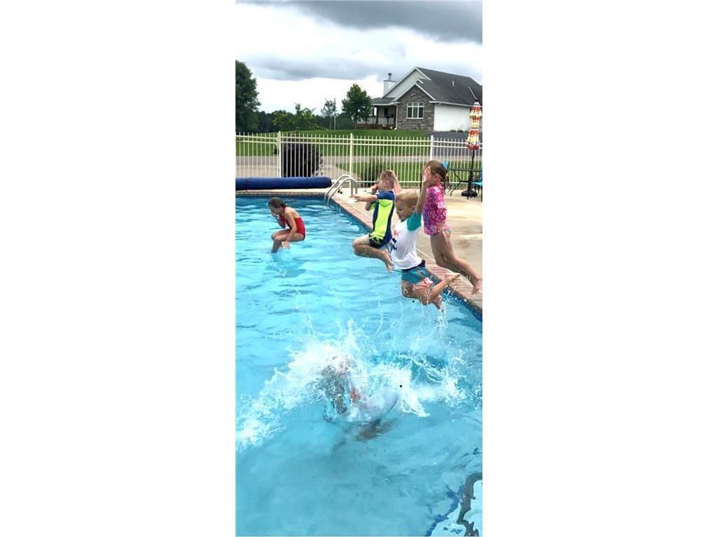 Everyone loves playing (and exercising) in the heated pool!