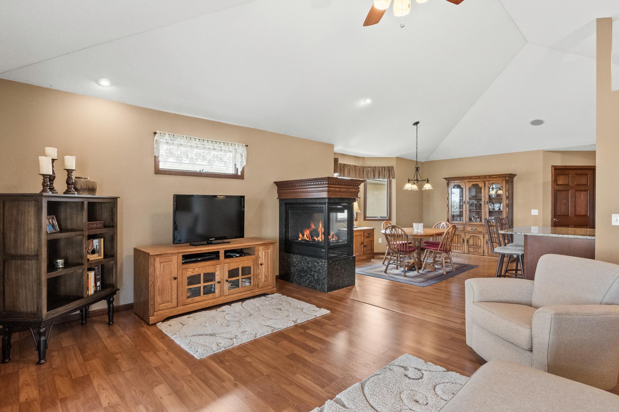 3 sided gas fireplace