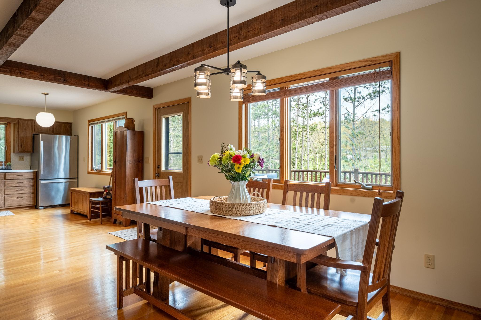 Grilling dinner is easy with the deck right off of the kitchen and dining area.