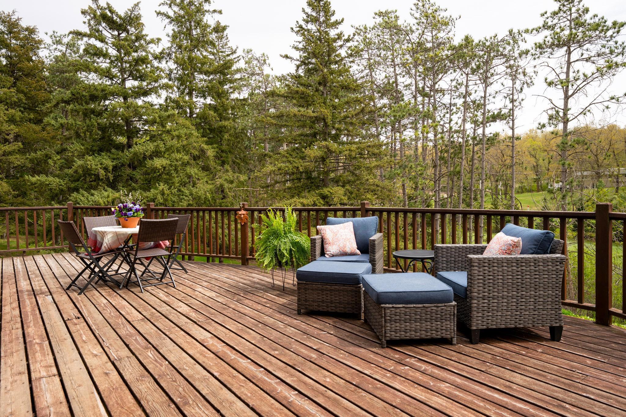 The large Cedar wraparound deck offers lots of room for grilling out and entertaining with family & friends or just everyday relaxing with a cup of coffee and a book.
