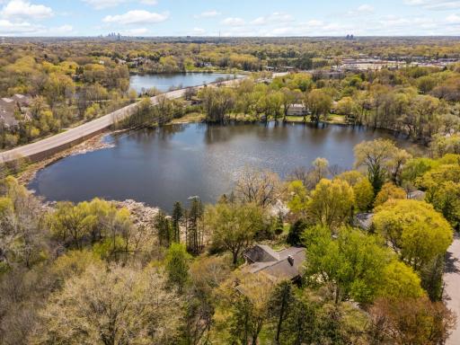 Another ariel view of the home and Snyder Lake.