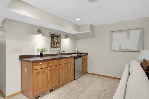 Wet bar idea for entertaining or long term guests......the suite down the hall is perfect for multi-generational living, guests, or?
