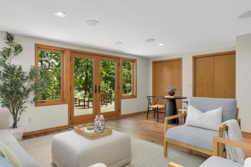 Sunroom walks out to patio and lake......with storage galore!