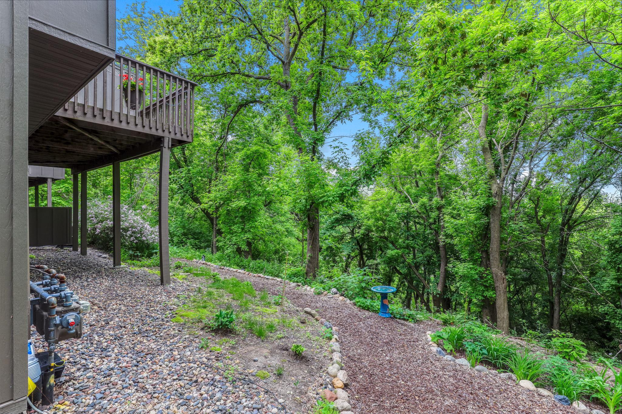 Beautiful community trails surrounded by mature landscaping for a peaceful, scenic outdoor experience.