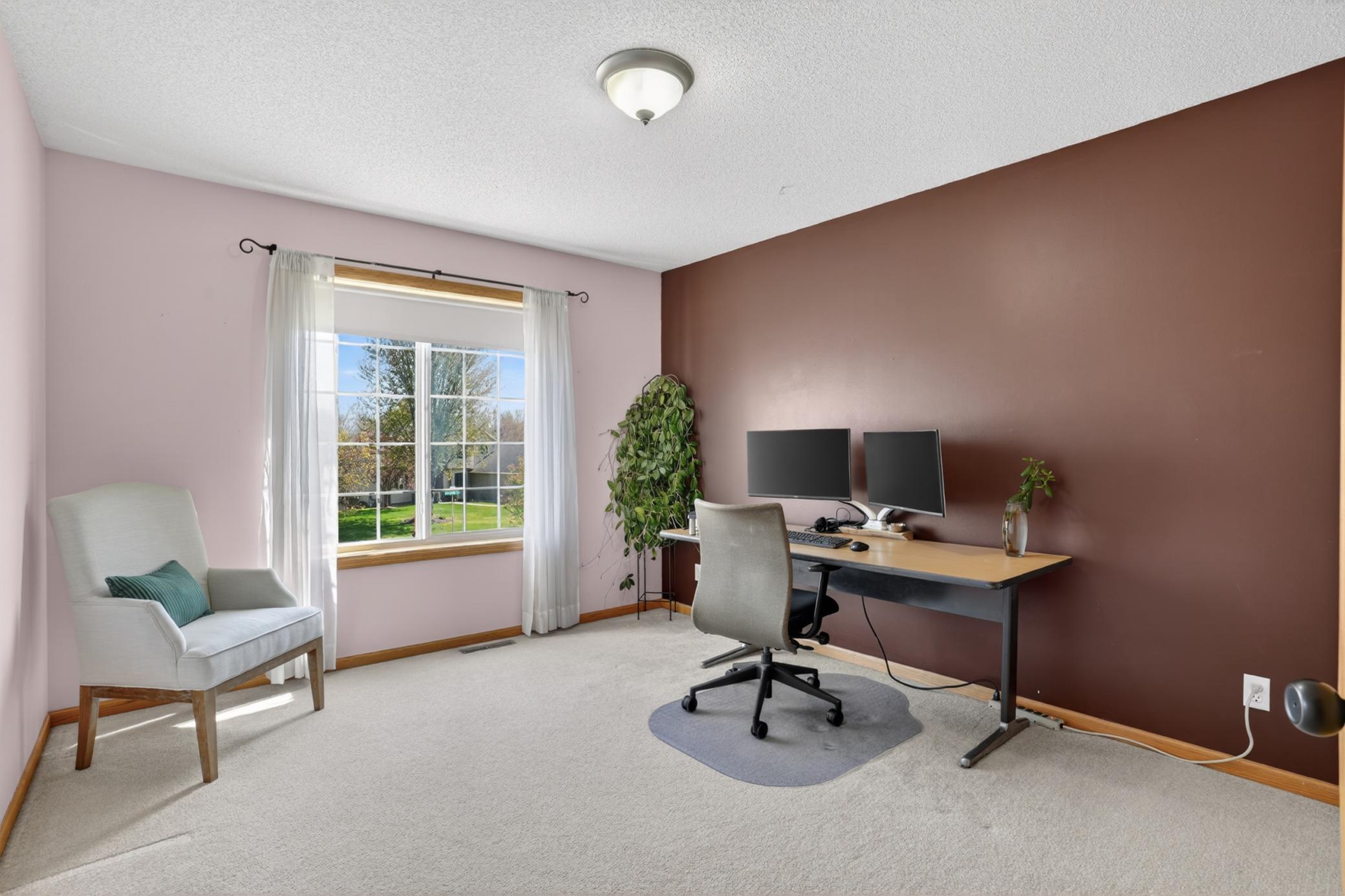 Upper level Bedroom currently used as a office space