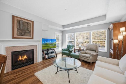There is no place like home! This one is a beauty! Lovely luxury plank flooring and a cozy fireplace to keep you toasty too! Walk out to your private deck! The windows are amazing!