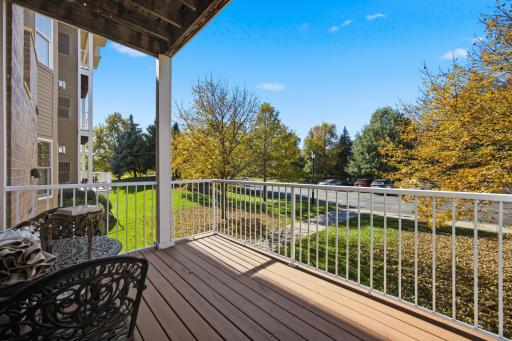 The deck is the perfect spot to enjoy the beautiful weather! Your own private oasis! Soaking up the warmer temperatures would be delightful here!