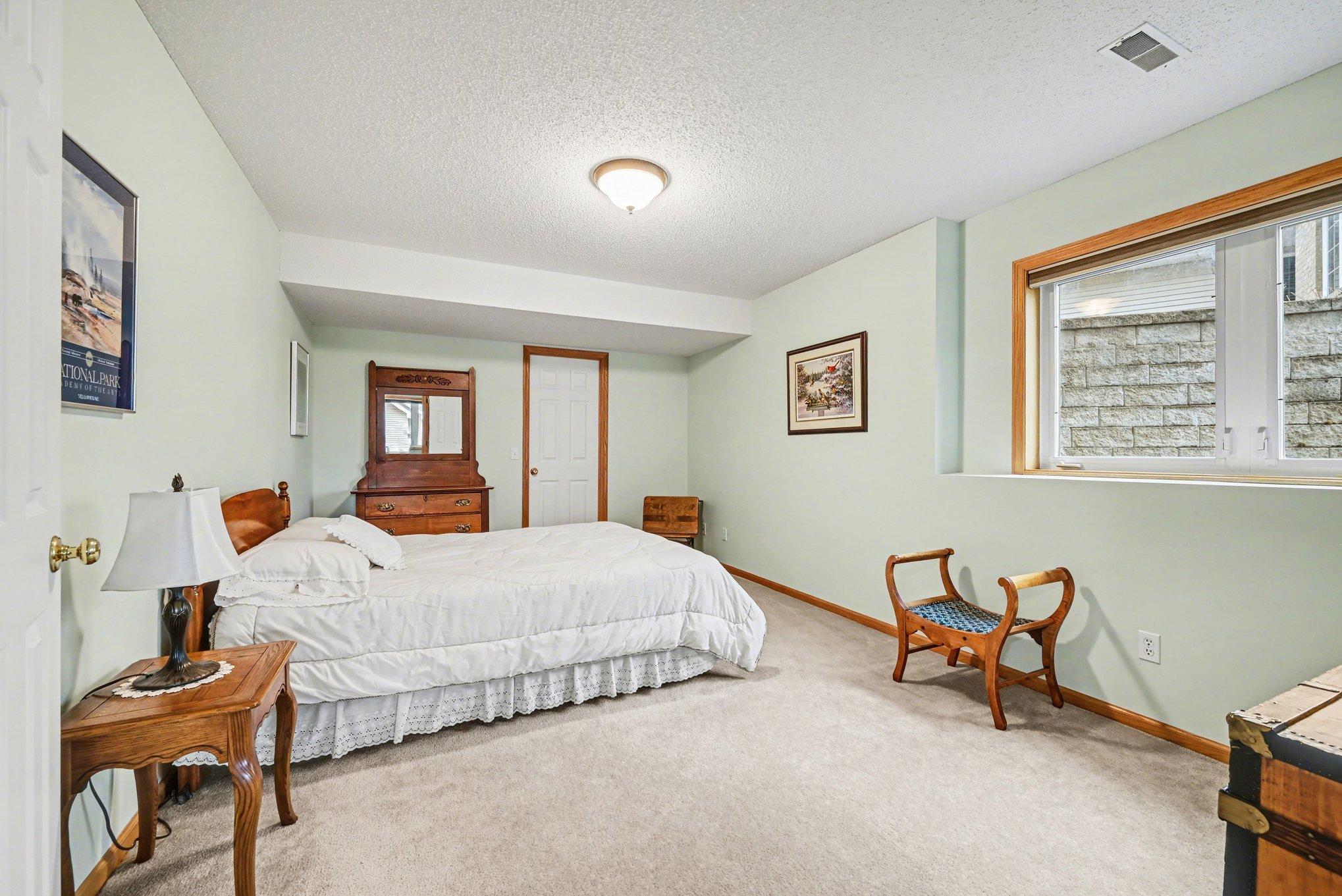 Second lower level bedroom great for guests and or kids/grandkids.