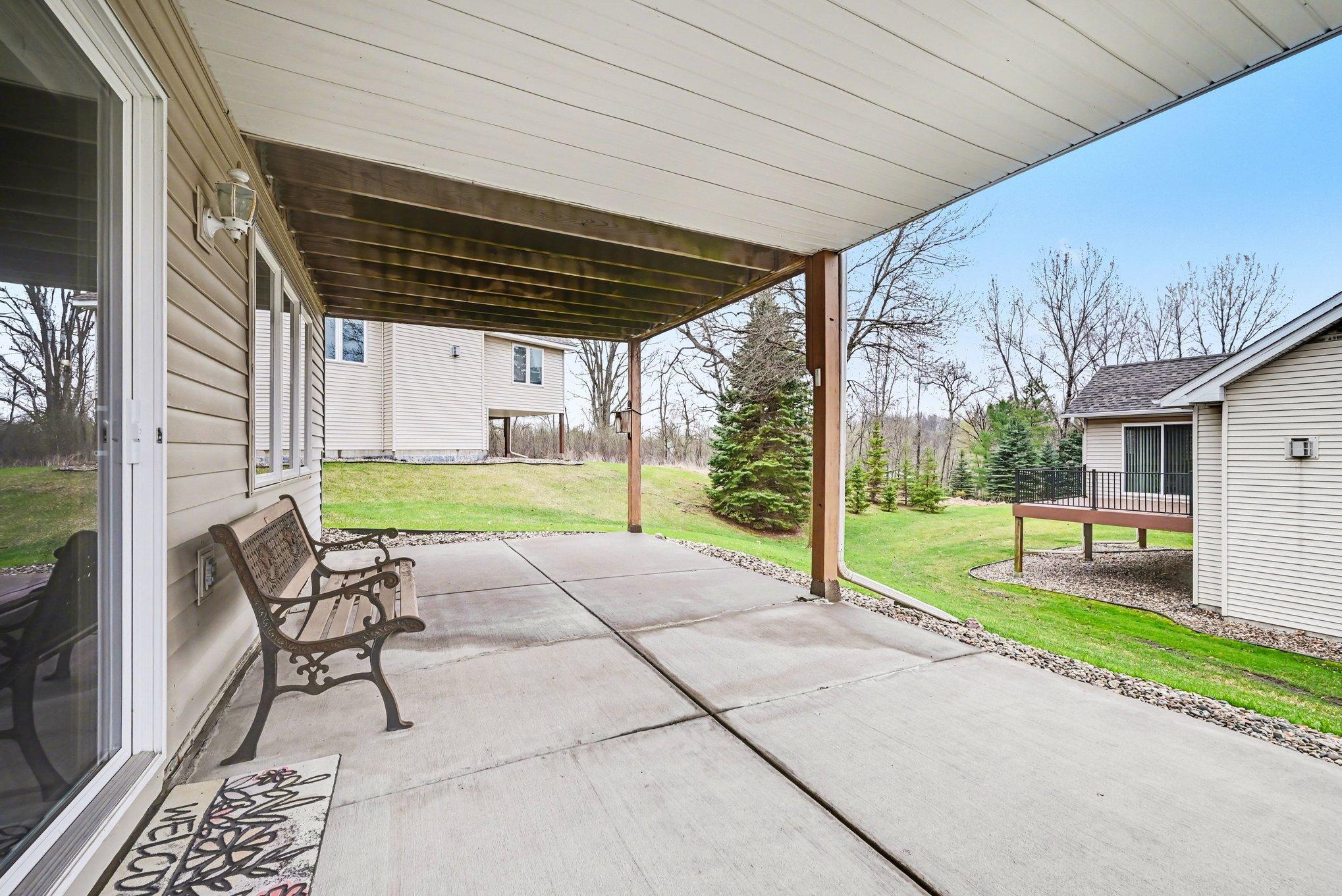 Extended concrete patio.