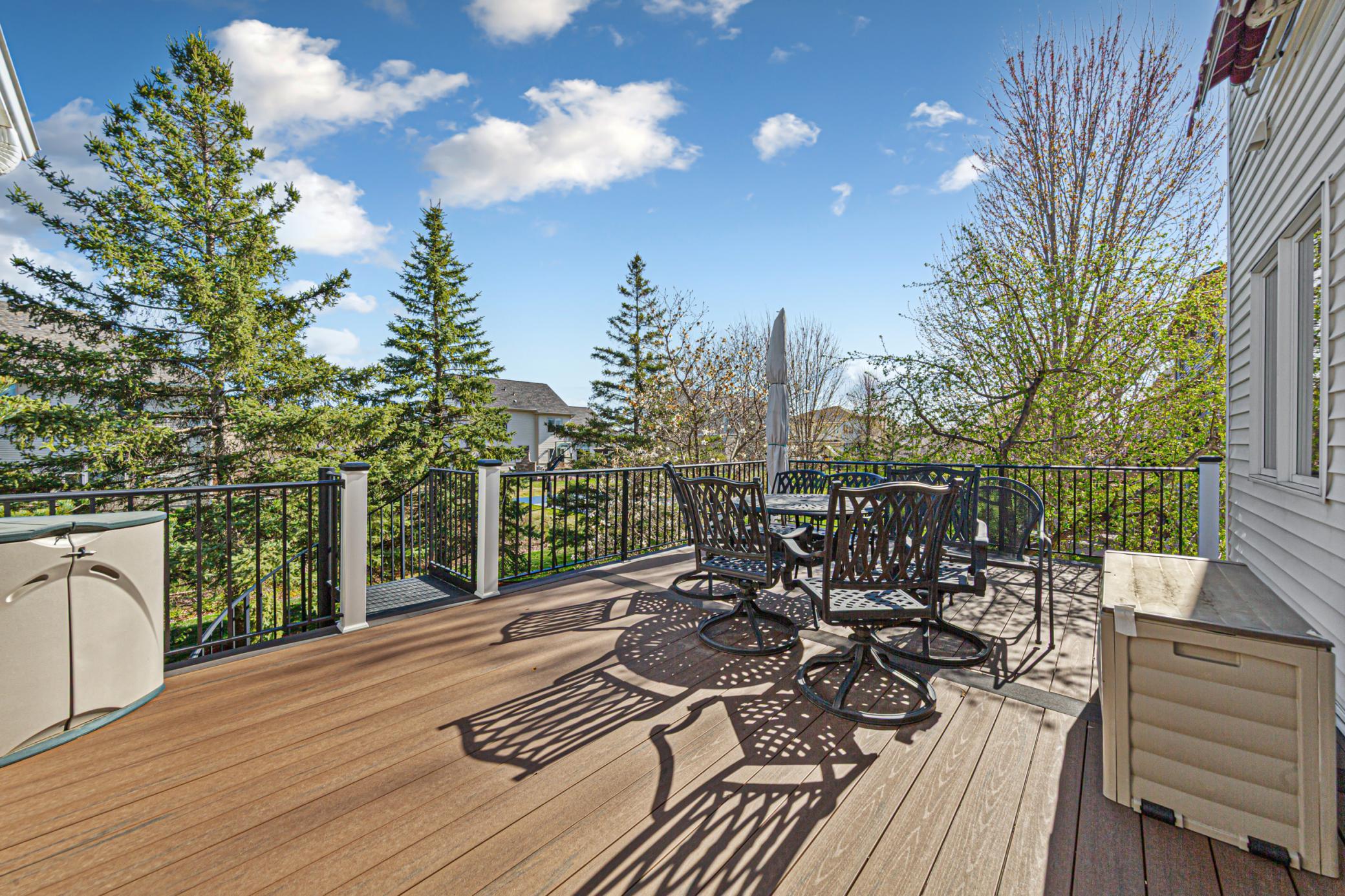 Spacious maintenance free deck for enjoying beautiful days and grilling