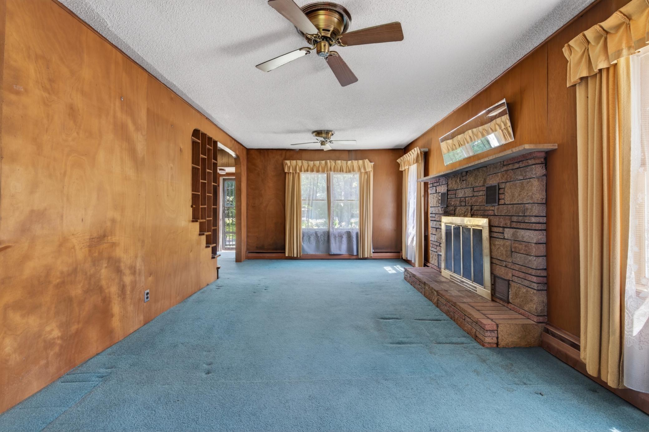 Formal living room with fireplace