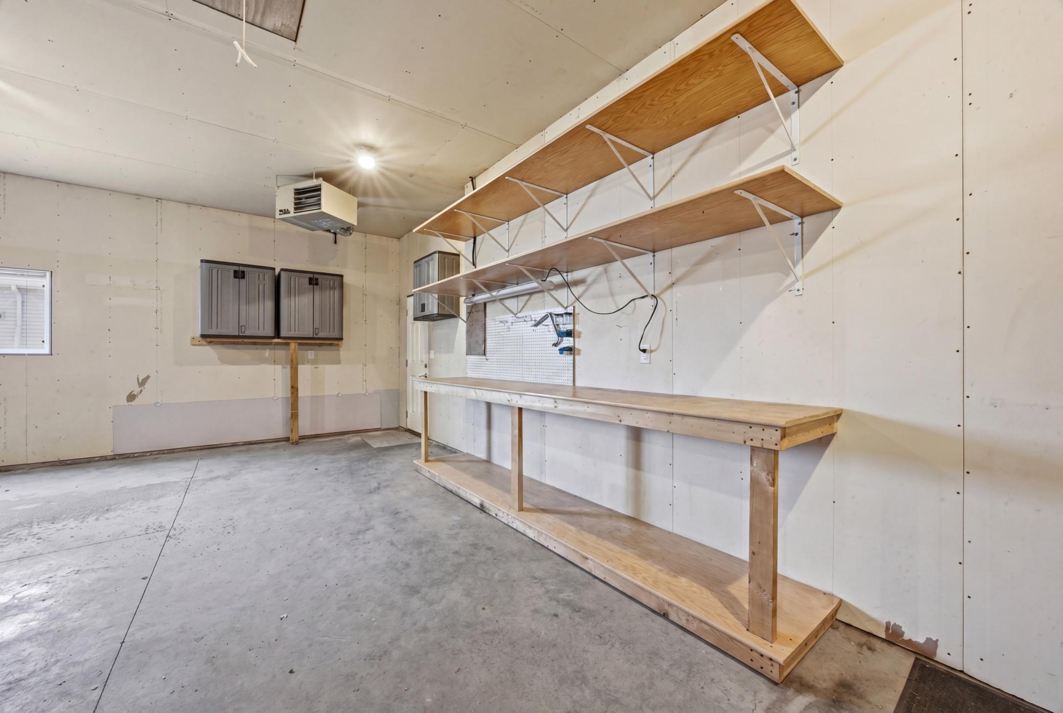 heated 3 stall with shelving included