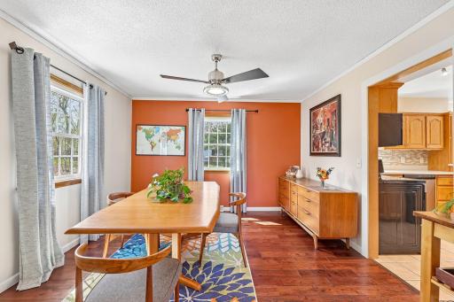 ...and also hardwood floors in the dining room.