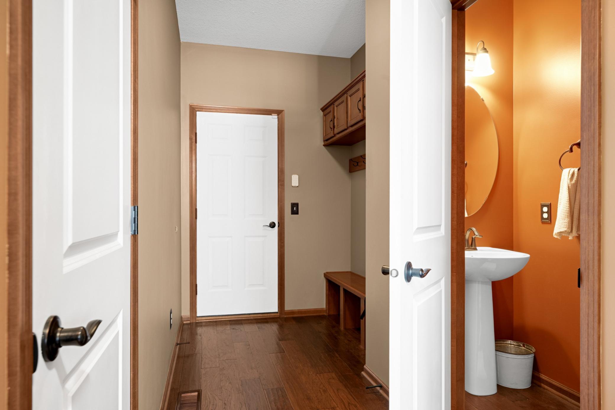 Mudroom entrance to garage