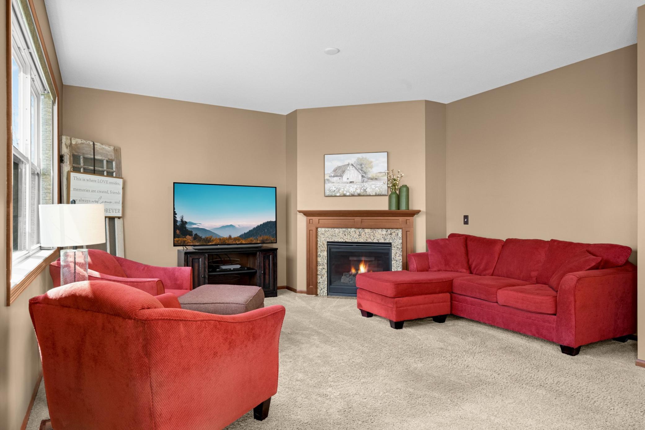Gas Fireplace in Family Room