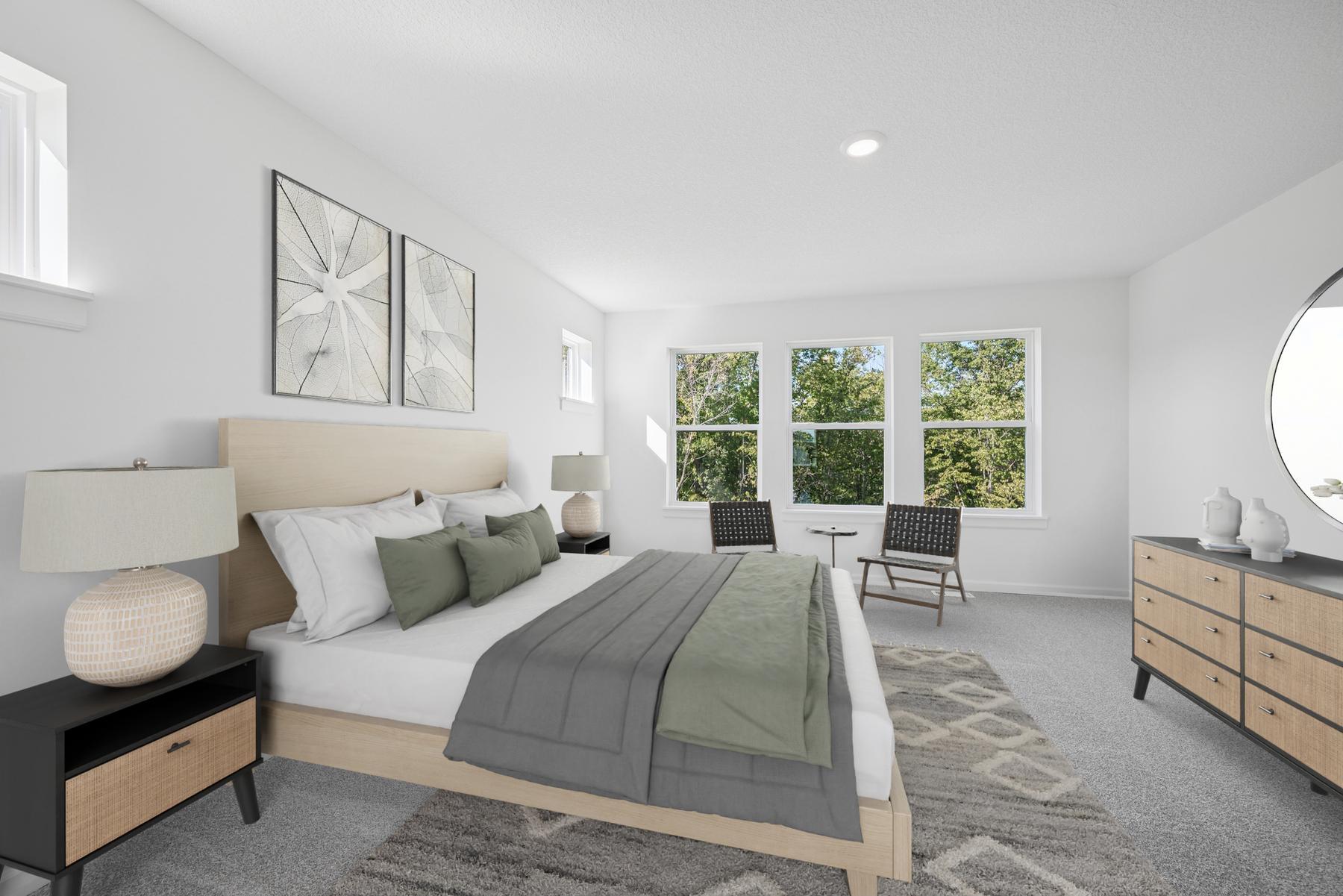 Virtually staged owner's retreat. Photo of previously built Kane. Colors and selections will vary.
