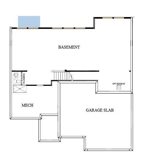 Rendering of Kane unfinished basement.