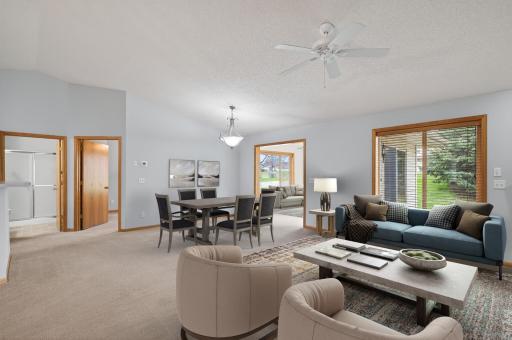 Bright vaulted Living/Dining! (virtually staged)