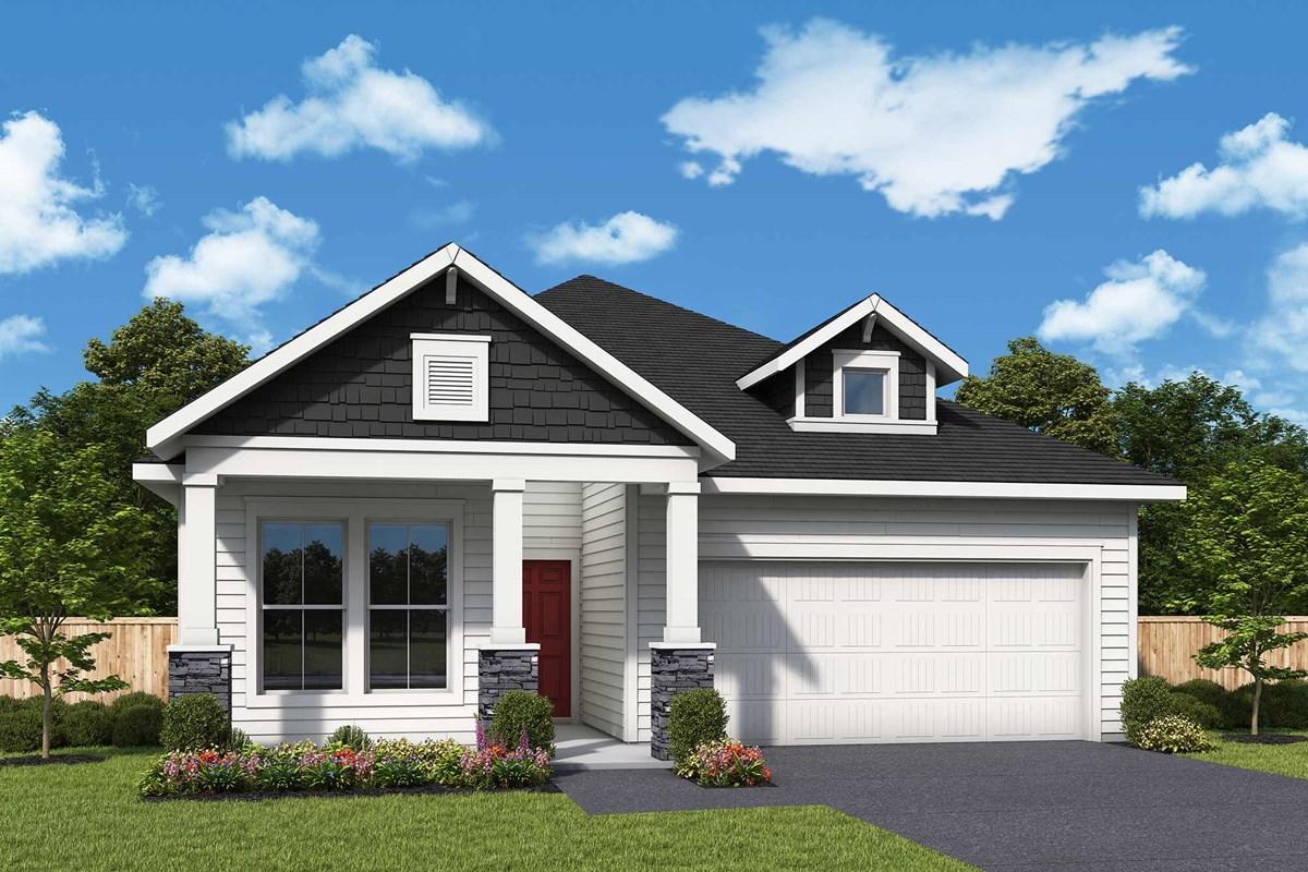 Photo rendering of the Berry A exterior. Exterior color and landscaping are digital examples. Exterior colors will vary on actual home.
