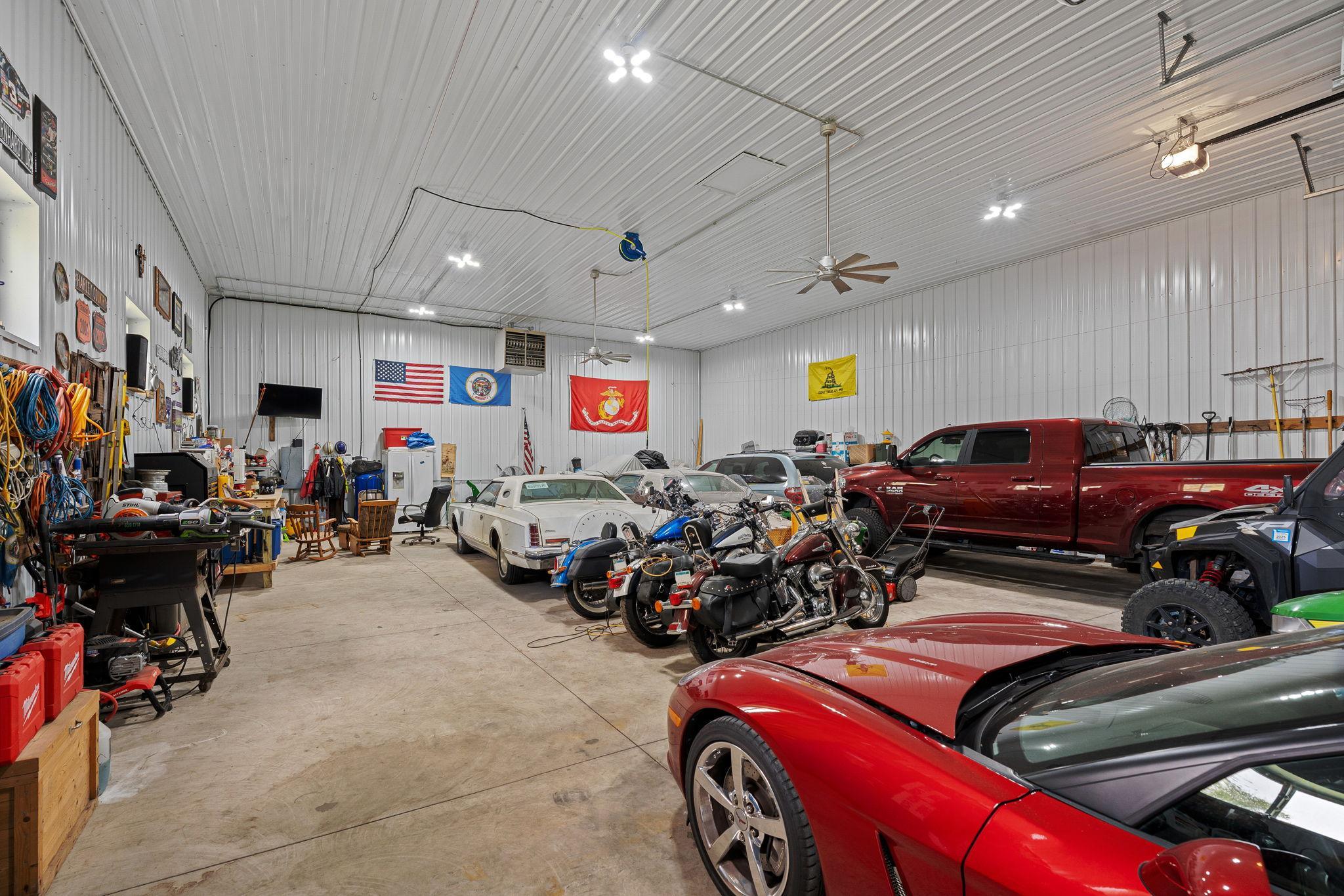 LARGE FINISHED HEATED SHOP with Room for EVERYTHING!