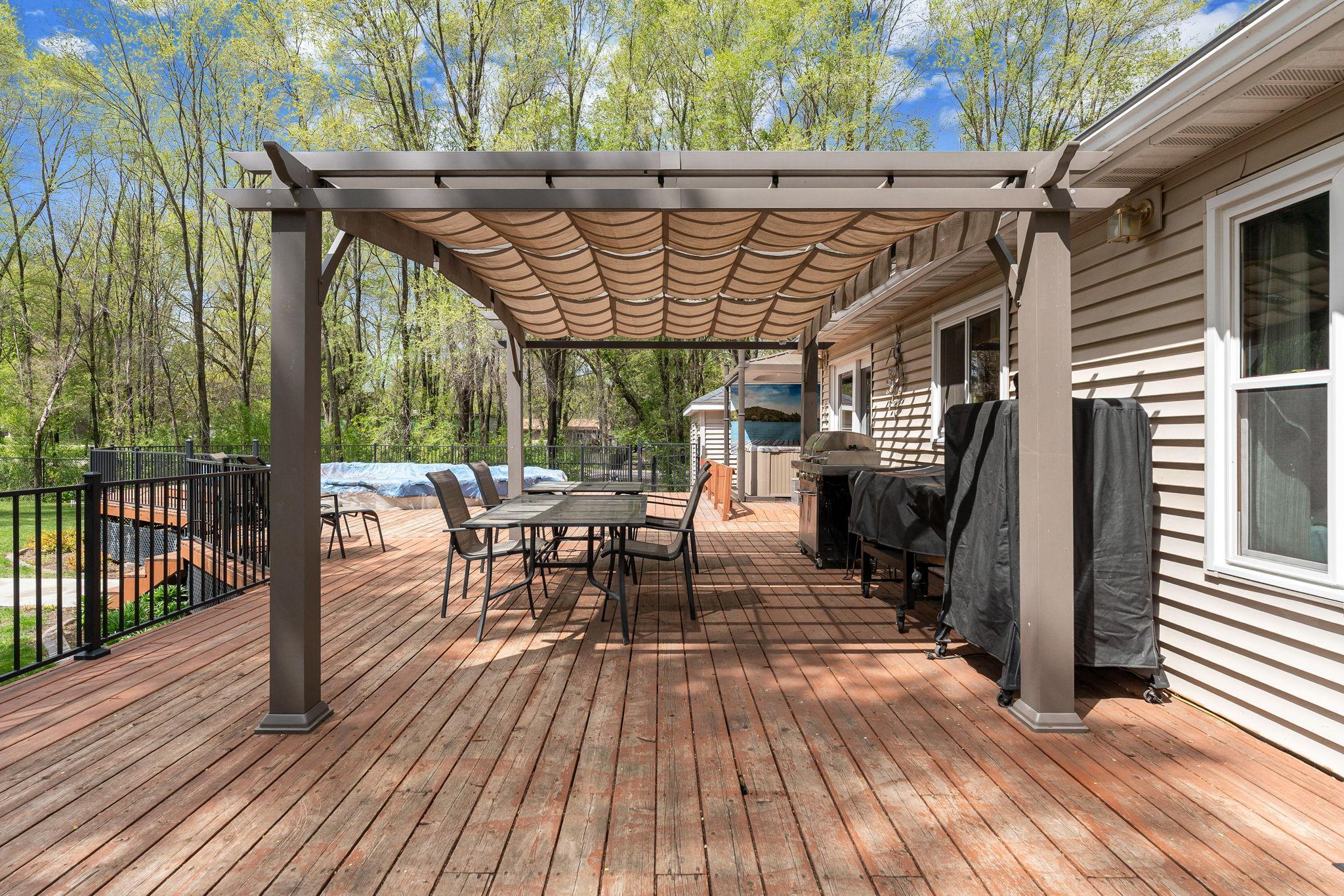 Large Deck with access from Living Room and Kitchen