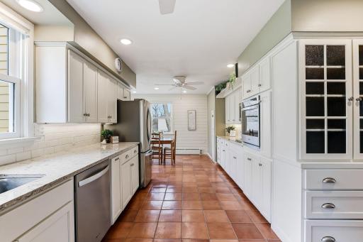 You'll find lots of extra storage and ceramic flooring that is so easy to maintain.