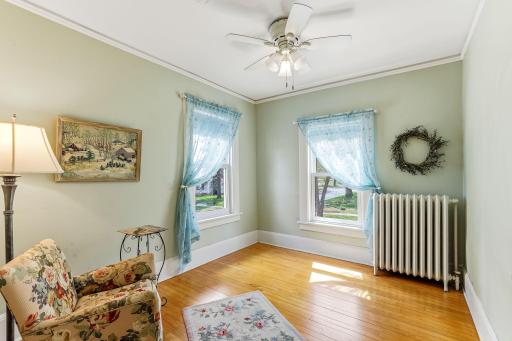 This sitting room is located next to the main bedroom and catches glorious sunshine.