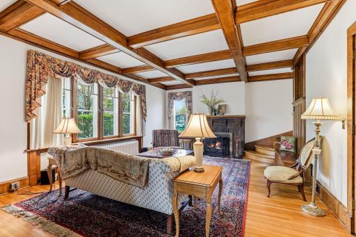 Come into the living room of your best historic novel. The original wood burning fireplace, original hard maple flooring and beamed ceiling will set your heart on fire.